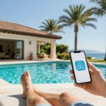 Villa à Cannes avec piscine et vue sur la mer.